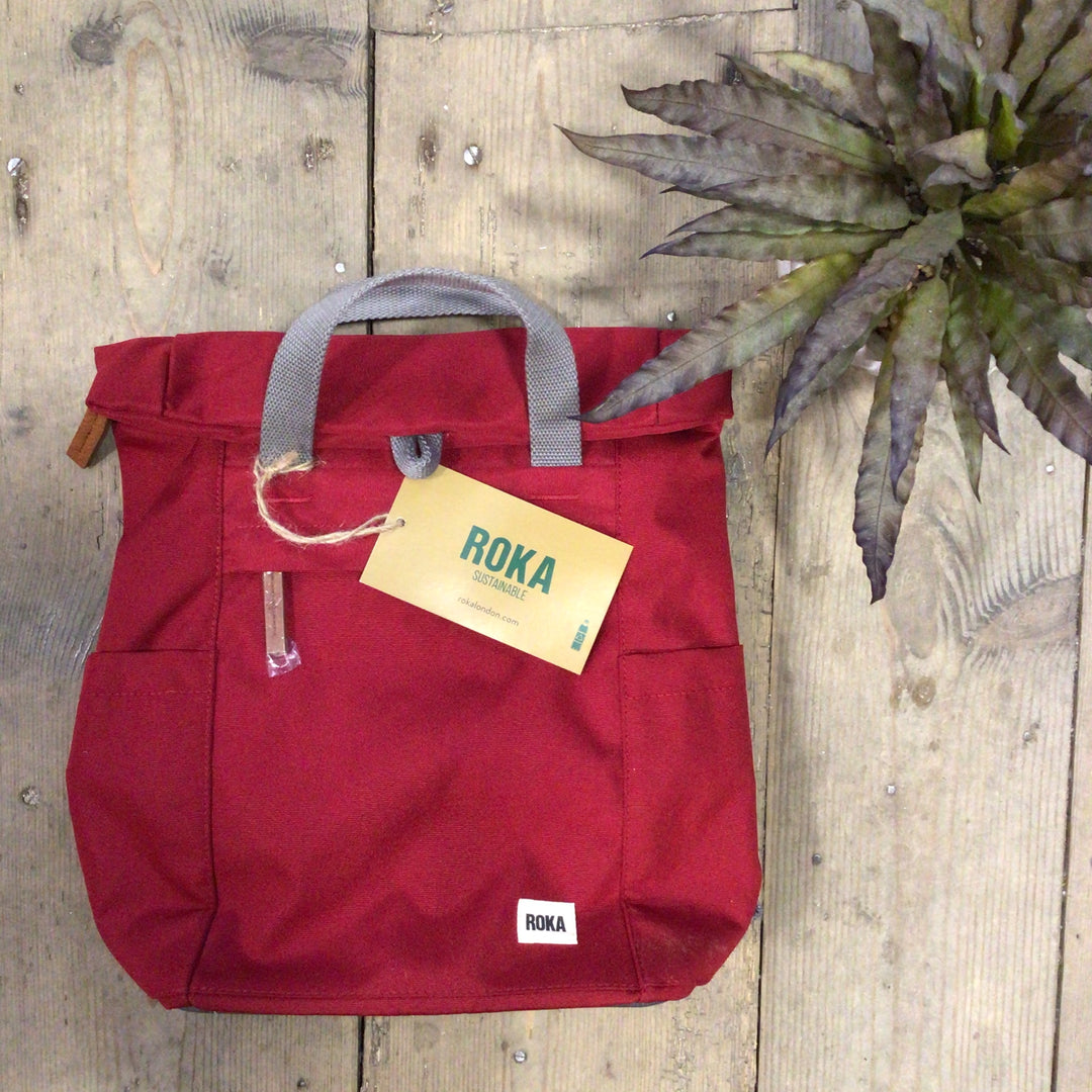 Roka Sustainable Finchley Small Backpack Volcanic Red