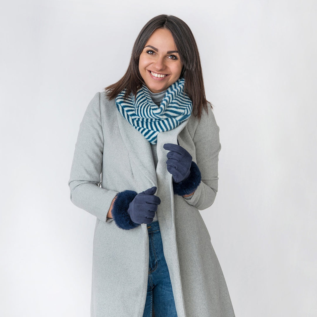 Sadie Zebra Print Navy Snood