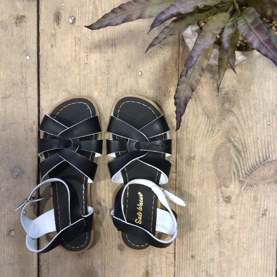 Black saltwater sandals on sale