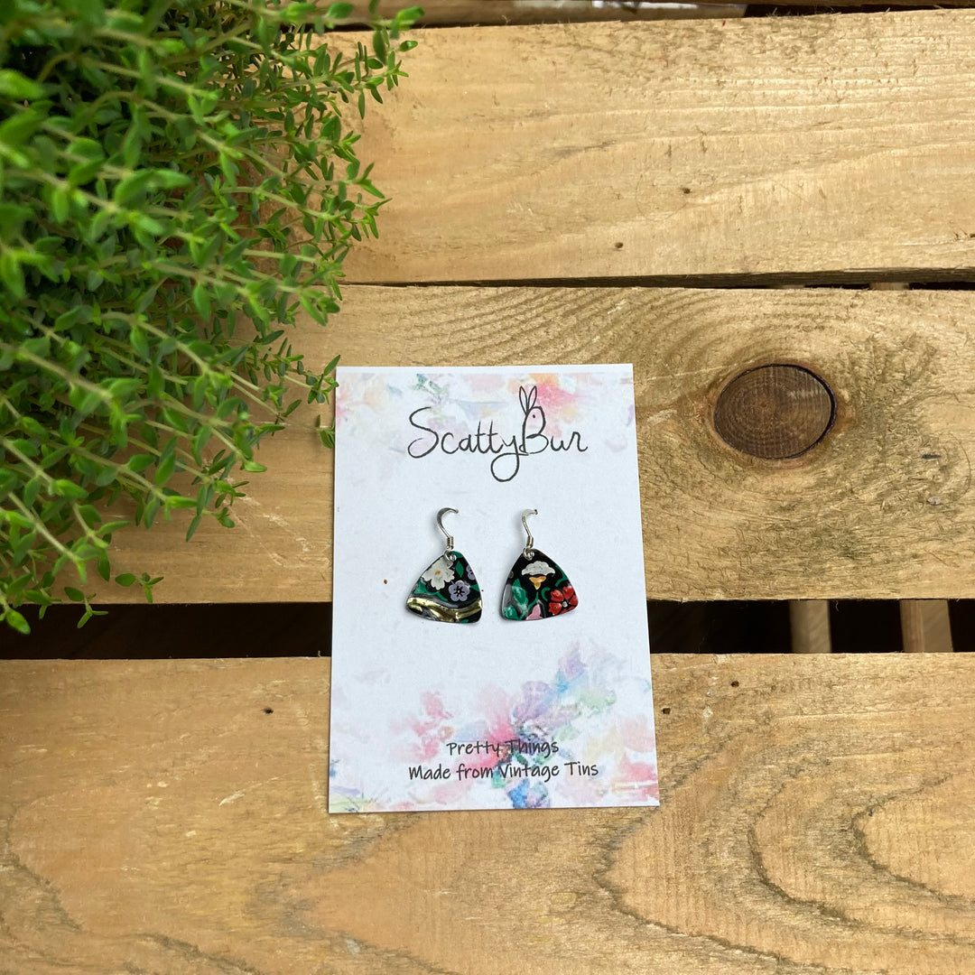 Cornish Recycles Medium Triangle Earrings