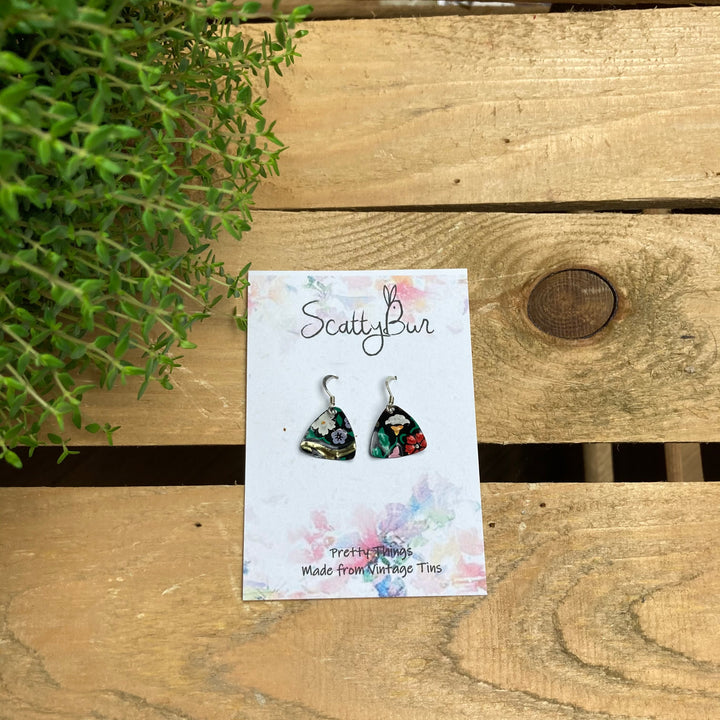 Cornish Recycles Medium Triangle Earrings
