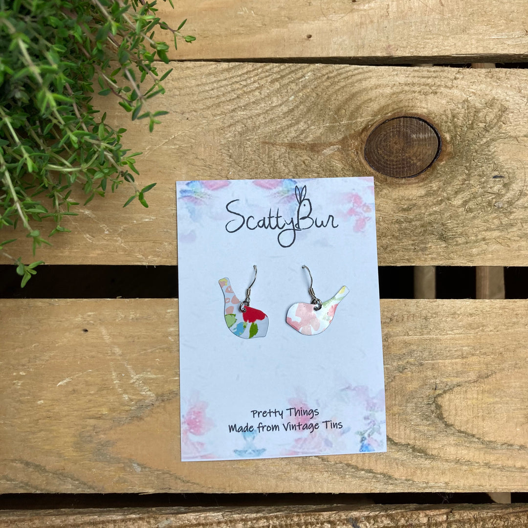Cornish Recycled Bird Earrings