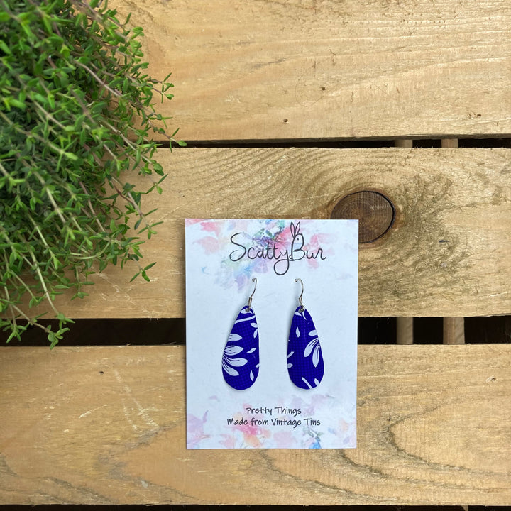 Cornish Recycled Large Teardrop Earrings