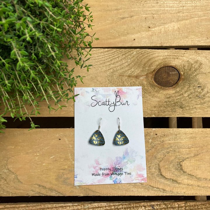 Cornish Recycles Medium Triangle Earrings
