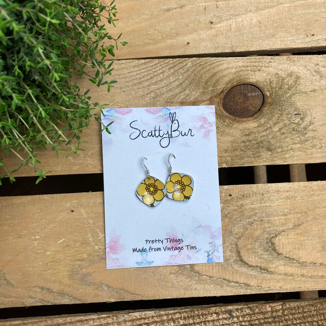 Cornish Recycled Medium Square Earrings