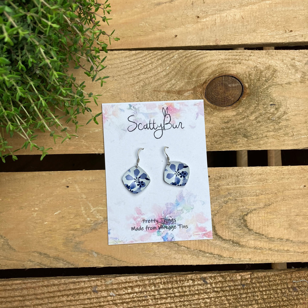 Cornish Recycled Medium Square Earrings