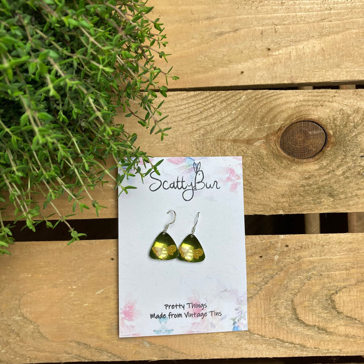 Cornish Recycles Medium Triangle Earrings