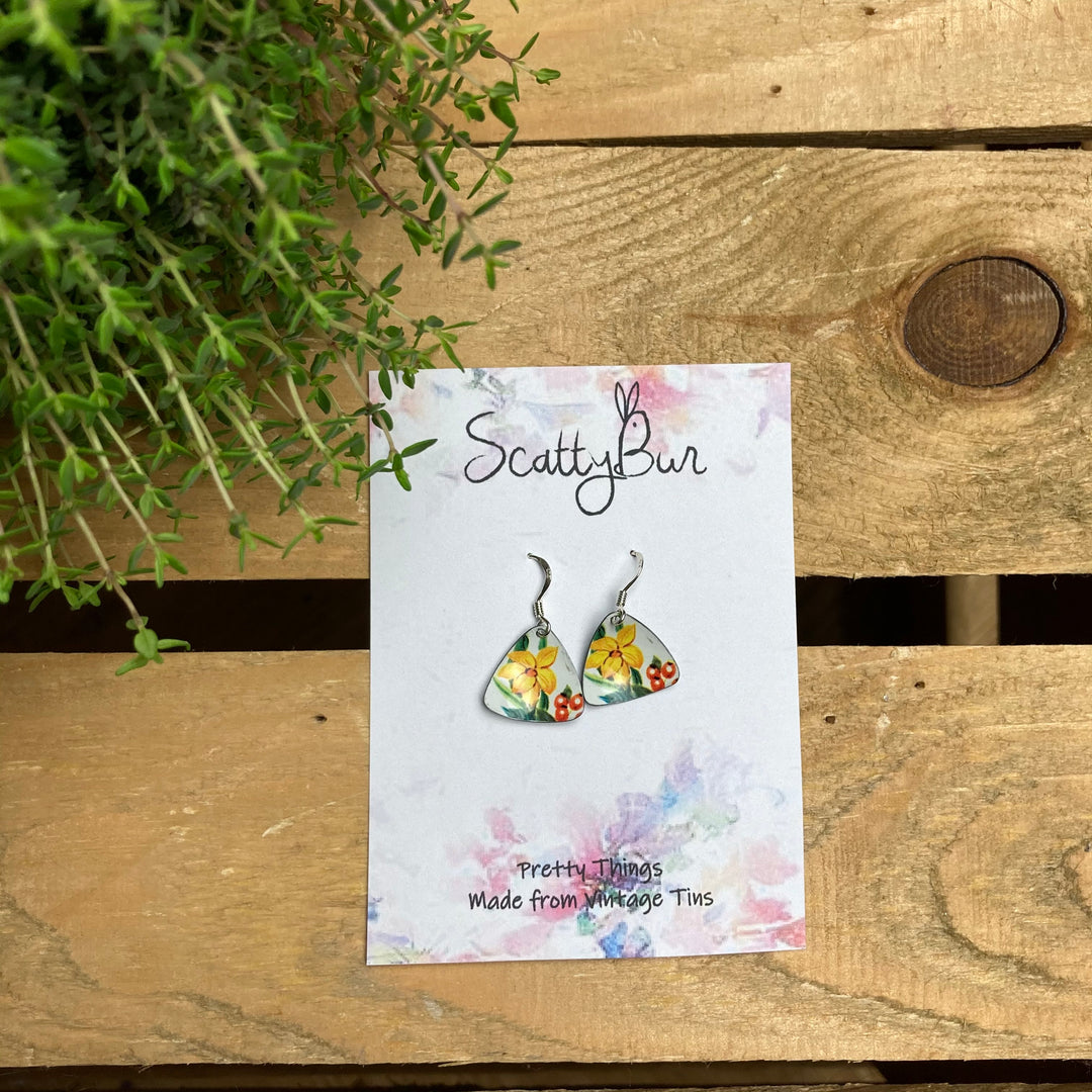 Cornish Recycles Medium Triangle Earrings