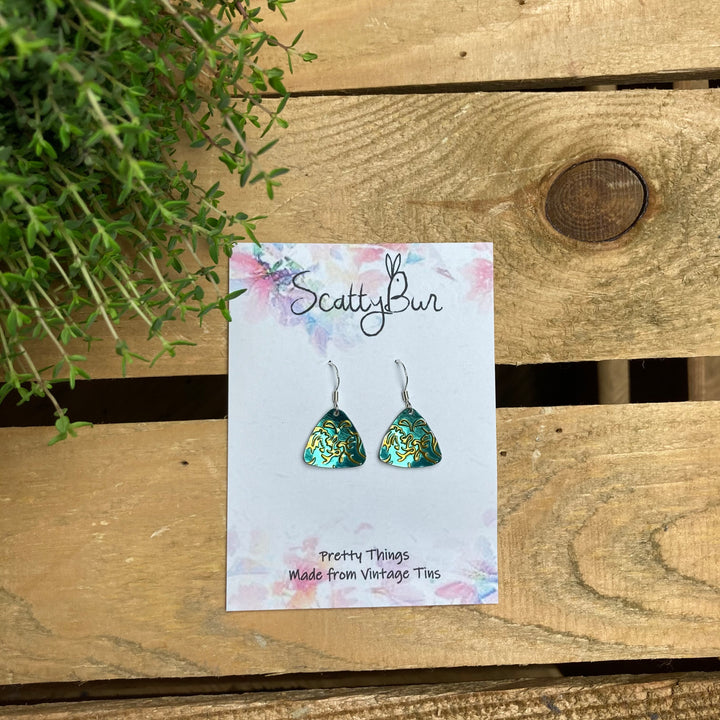 Cornish Recycles Medium Triangle Earrings