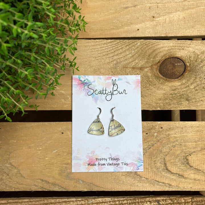 Cornish Recycles Medium Triangle Earrings
