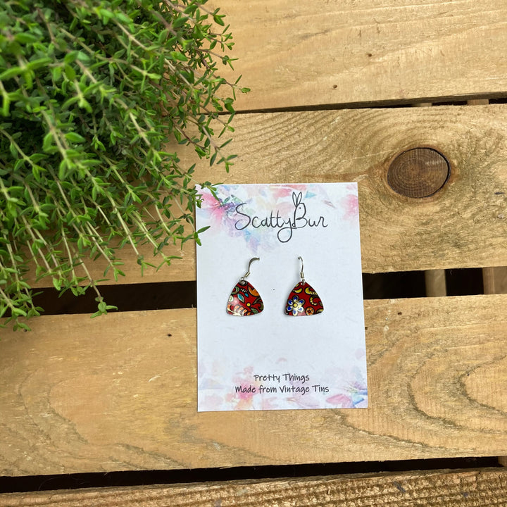 Cornish Recycles Medium Triangle Earrings