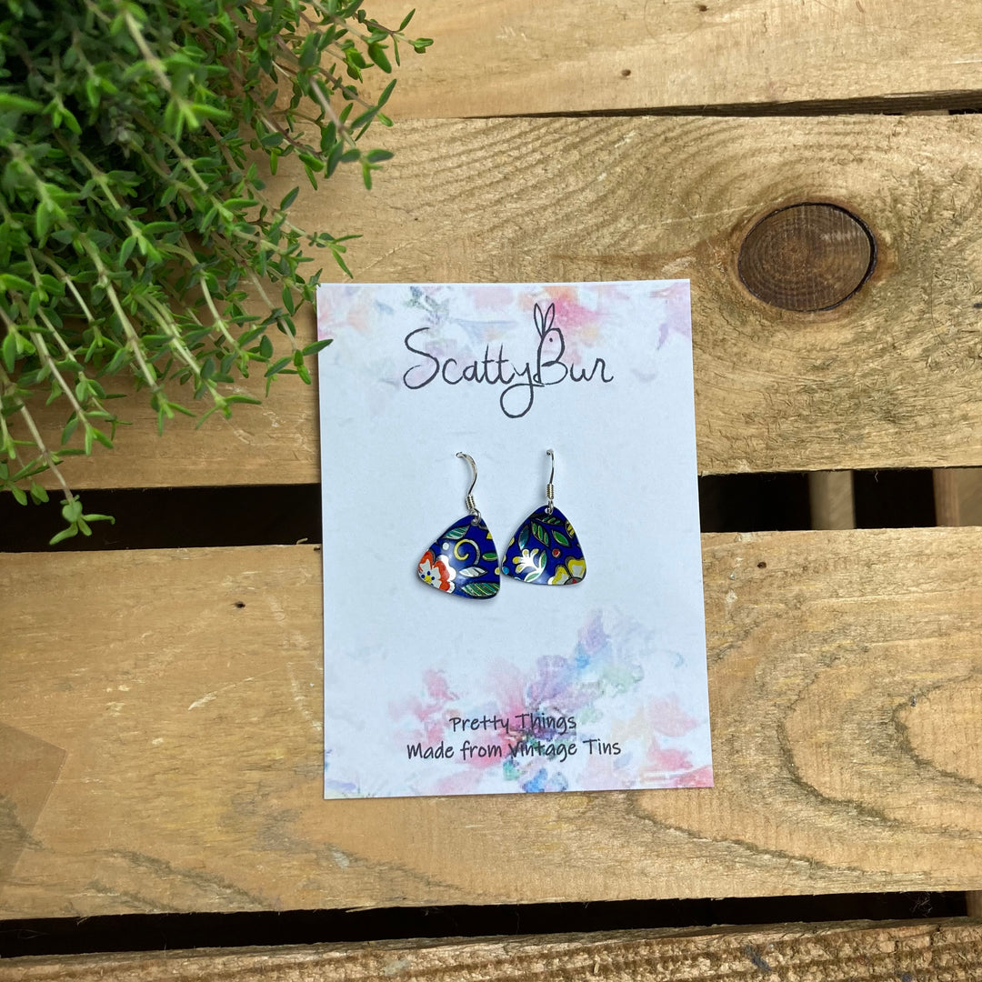 Cornish Recycles Medium Triangle Earrings