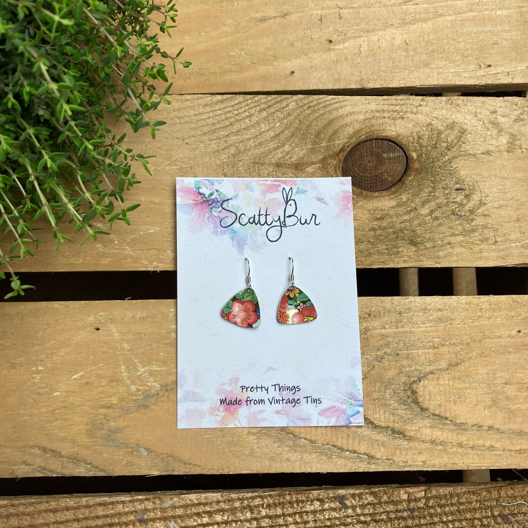 Cornish Recycles Medium Triangle Earrings