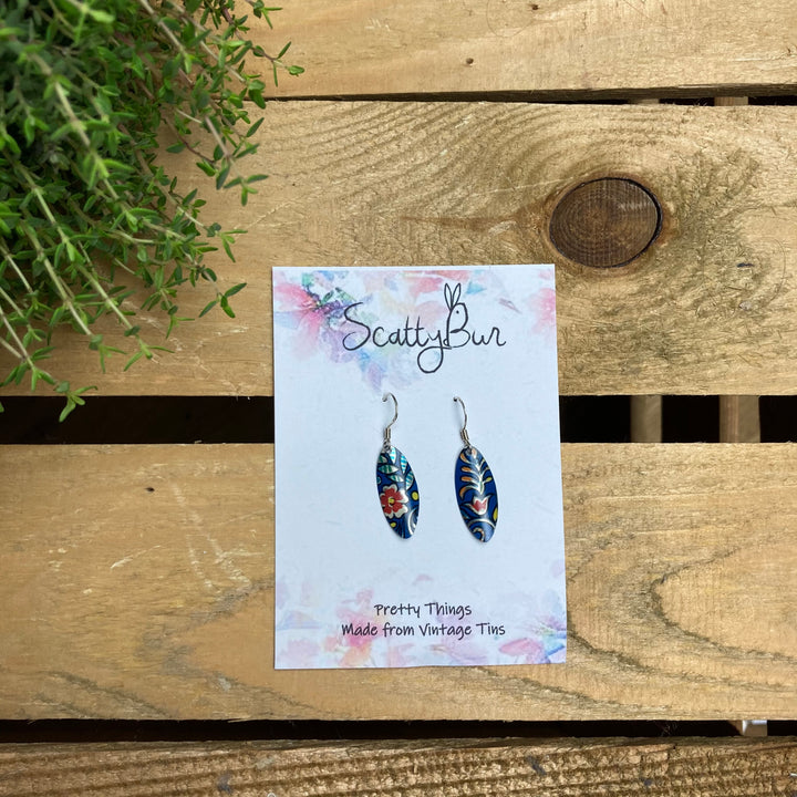 Cornish Recycled Small Oval Earrings