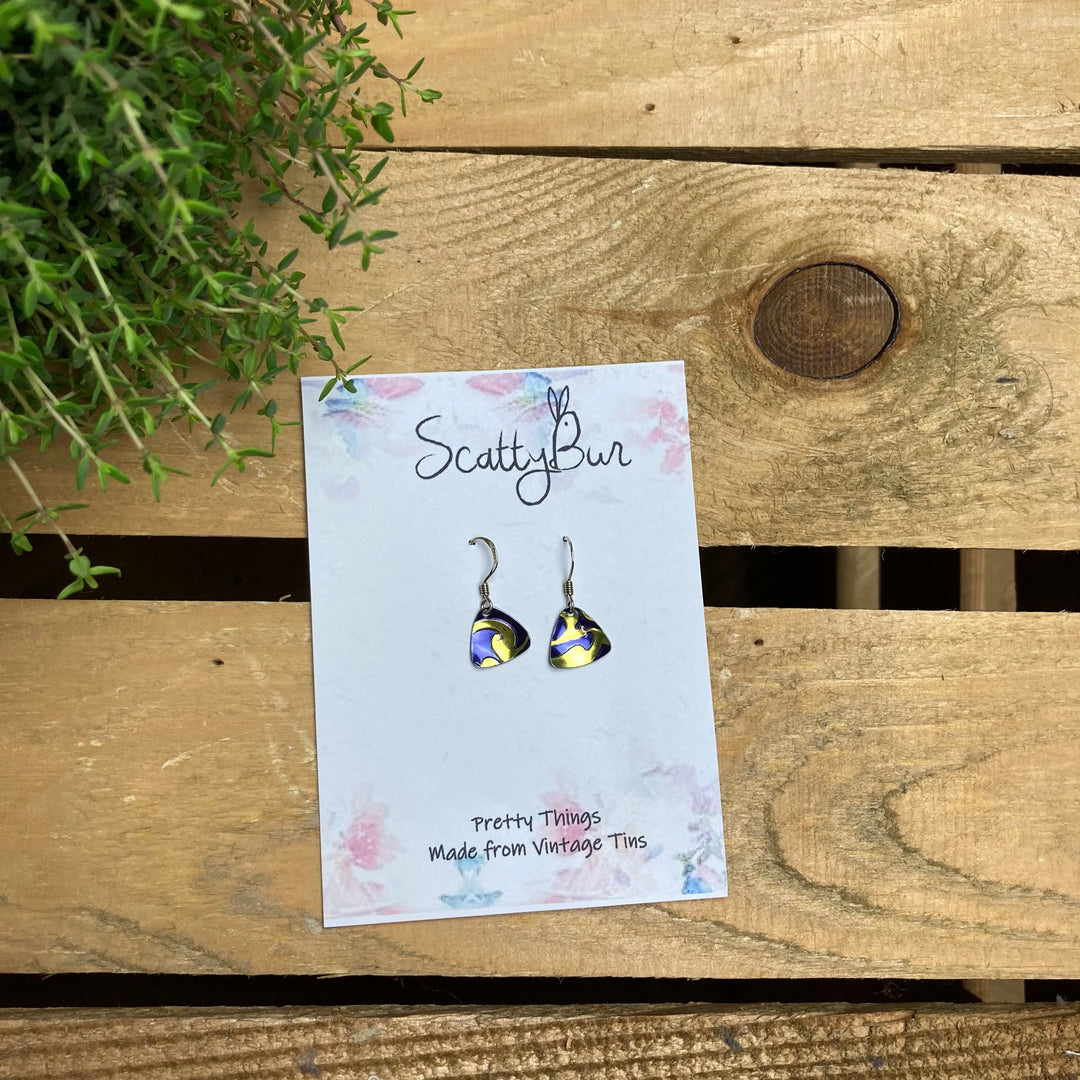 Cornish Recycled Small Triangle Earrings