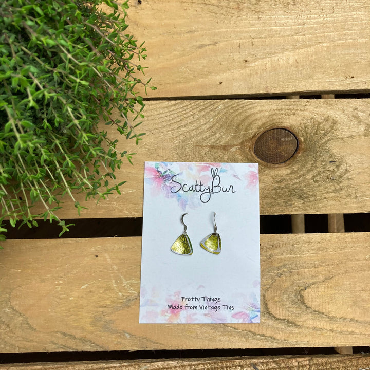 Cornish Recycled Small Triangle Earrings