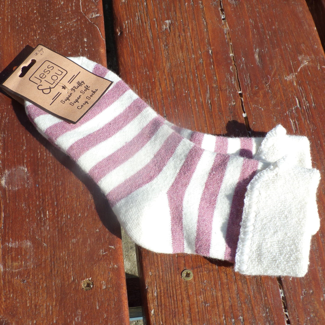 Cuff Socks with Wide Stripes