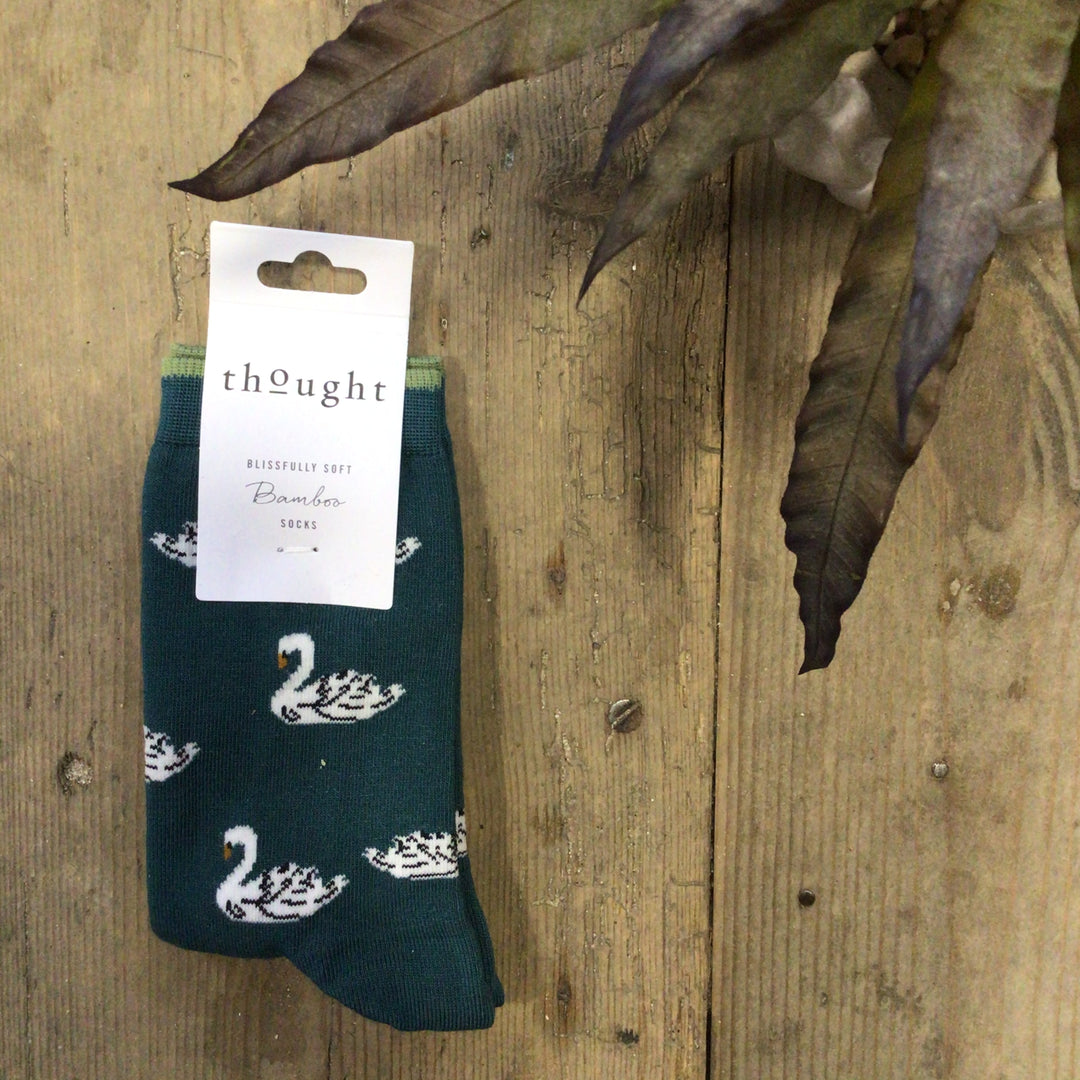 Cigno Swan Print Bamboo Socks