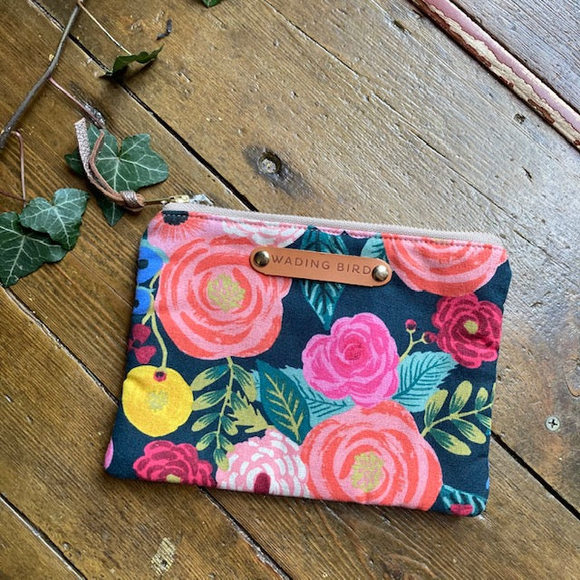 Wading Bird Floral Clutch Purse
