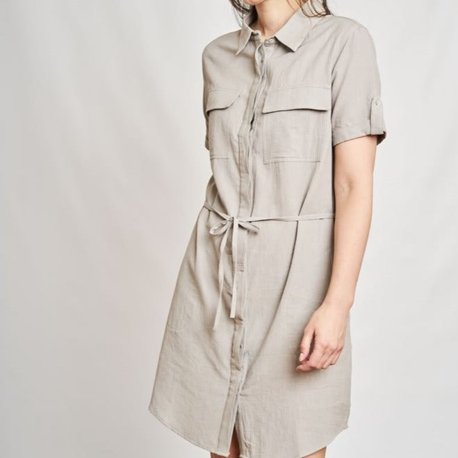 Bibico Aurelie Shirt Dress - Soft Grey