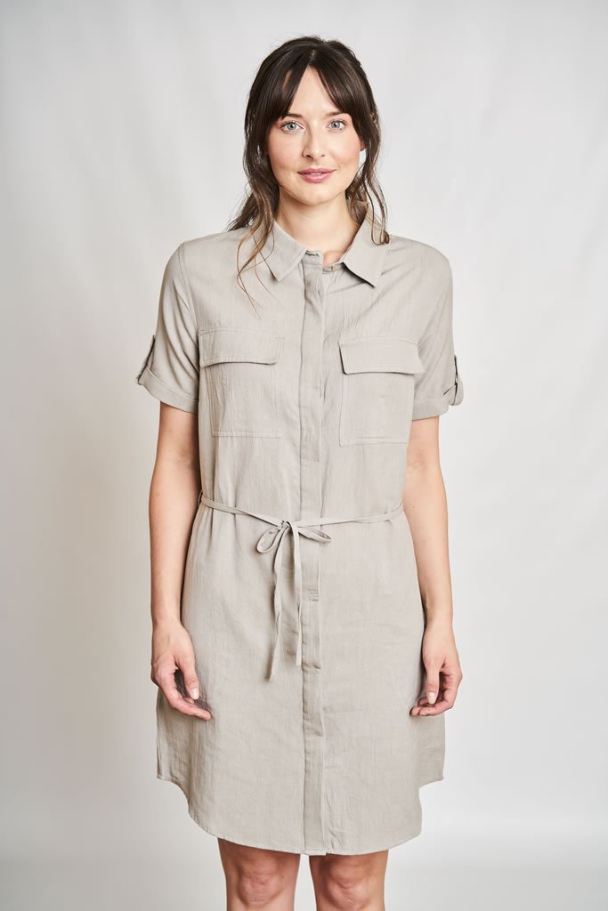Bibico Aurelie Shirt Dress - Soft Grey